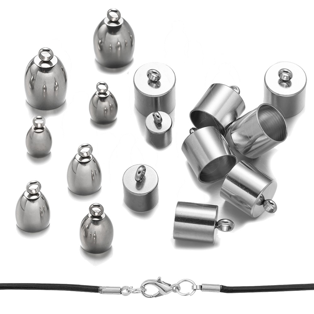 Jewelry Making Youtube - 20pcs Tube End Caps Stainless Steel