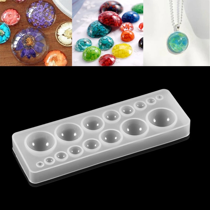 Jewelry Making Tutorial - 1pcs Silicone Mold Half Ball Oblate