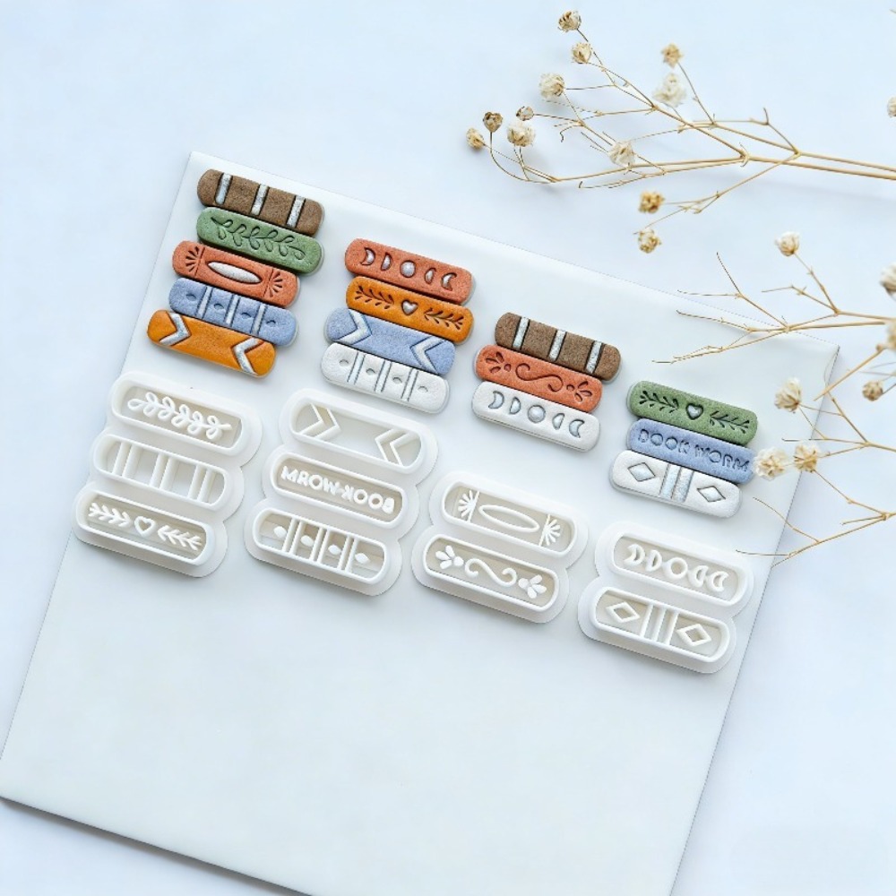 Jewelry Making Guide Book - 7pcs/set Book Stack Themed Polymer Clay