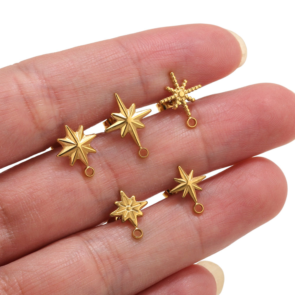 6pcs Stainless Steel Star Earr - Jewelry Making Tutorial recension och pris