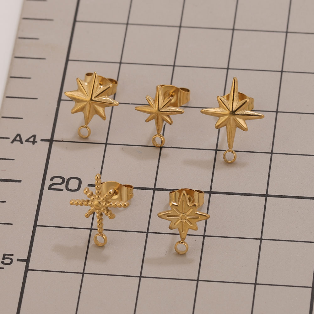 6pcs Stainless Steel Star Earr - Jewelry Making Tutorial recension och pris