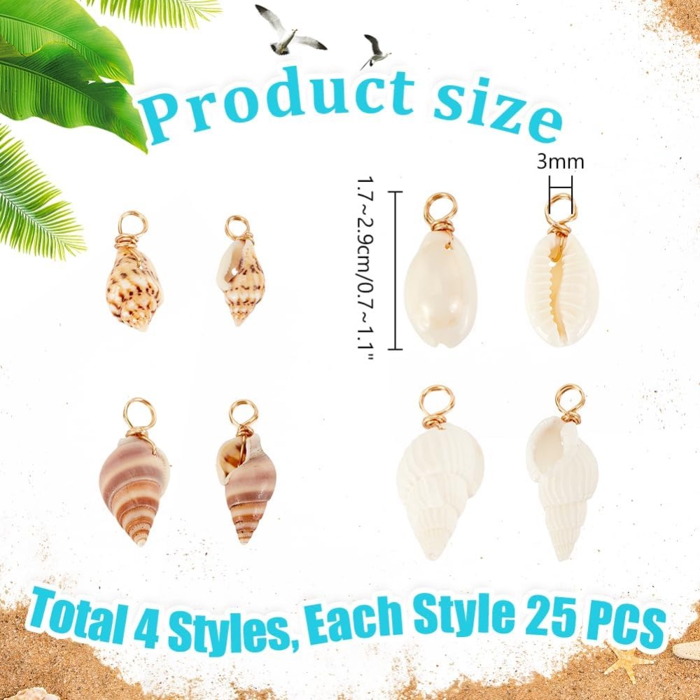 100pcs 4 Styles Natural Shell  - Jewelry Making Tutorial recension och pris