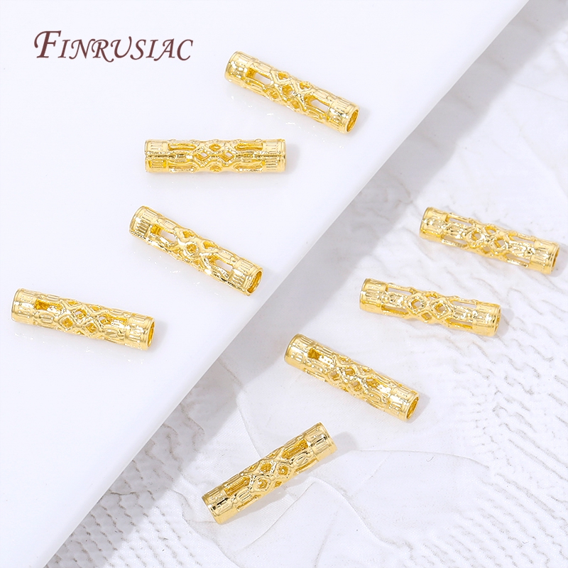18K Gold Plated Long Tube Spac - Jewelry Making Youtube recension och pris