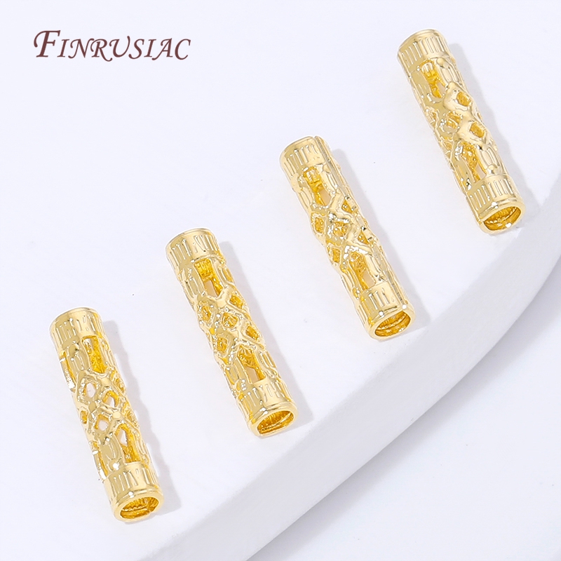 18K Gold Plated Long Tube Spac - Jewelry Making Youtube recension och pris