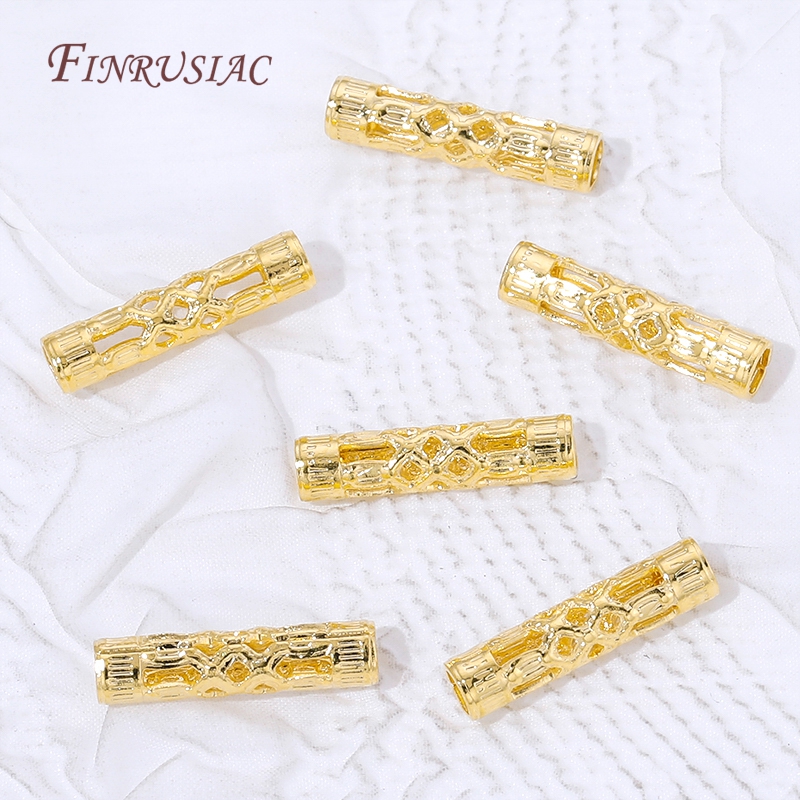 18K Gold Plated Long Tube Spac - Jewelry Making Youtube recension och pris
