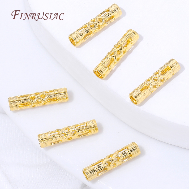 18K Gold Plated Long Tube Spac - Jewelry Making Youtube recension och pris